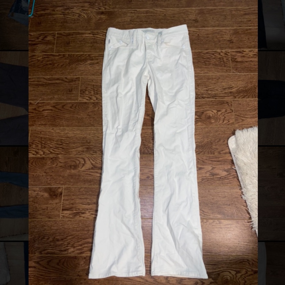 White flare jeans